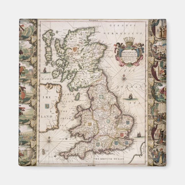 Storbritannien som det var tänkt i engelska typmod magnet (Framsidan)