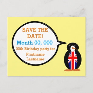 Storbritannien Talande Fru Pingvin Meddelande Vykort