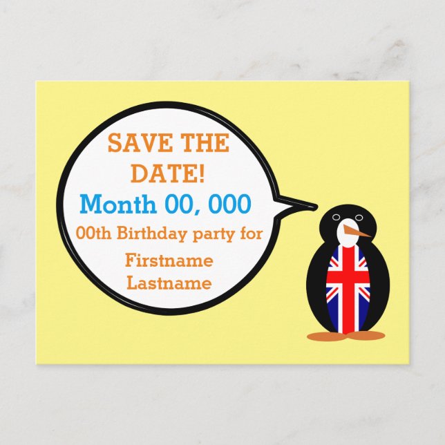 Storbritannien Talande Fru Pingvin Meddelande Vykort (Framsida)