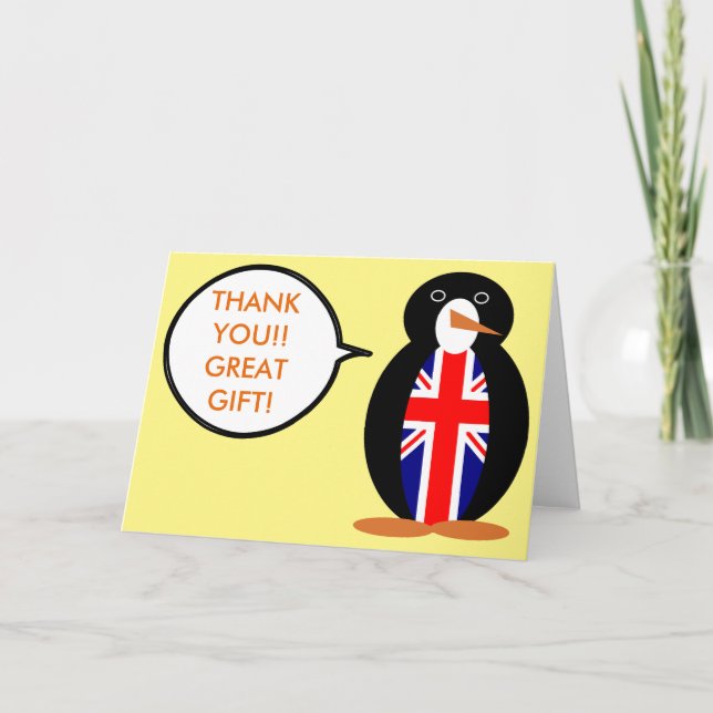 Storbritannien Talande Ms. Pingvin Tack Kort (Framsida)