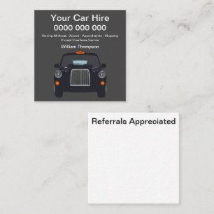 Storbritannien Taxi Service Simple Affärskort Fyrkantigt Visitkort
