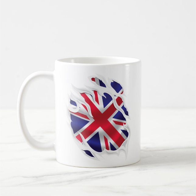 Storbritannien Under Huden Flagga Kaffemugg (Vänster)