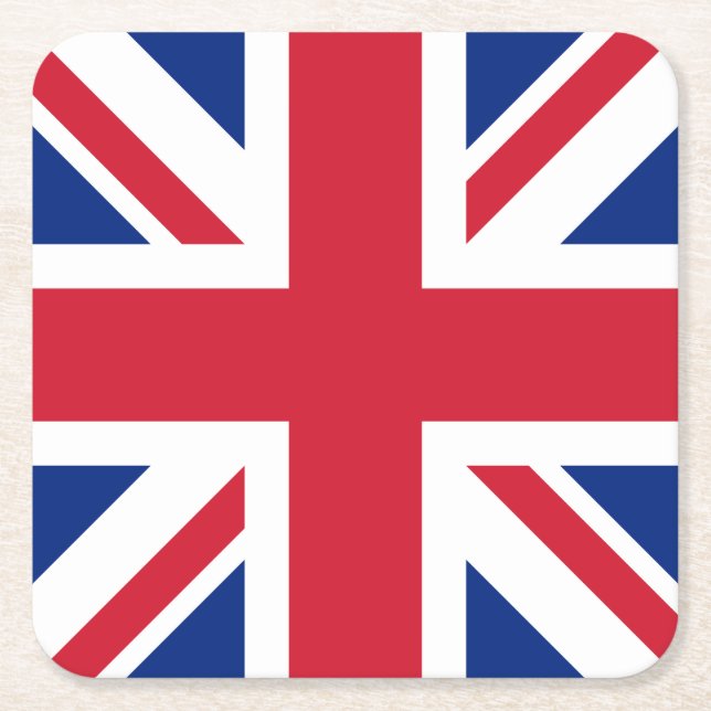 Storbritannien Union Jack Flagga för brittiska kol Underlägg Papper Kvadrat (Framsidan)