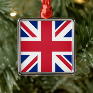 Storbritannien Unionsflagga Storbritanniens koloni Julgransprydnad Metall
