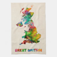 Storbritannien vattenfärgkarta