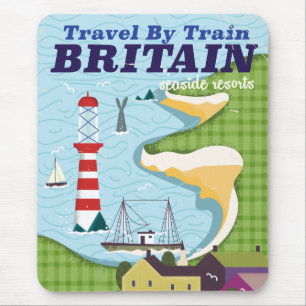 Storbritannien vintage tågresor affisch musmatta