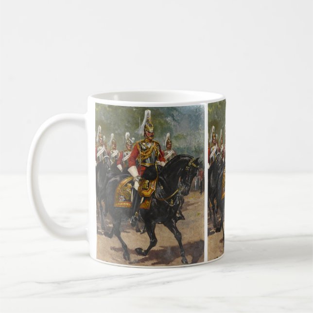 Storbritanniens 1st Life Guards från Household Cav Kaffemugg (Vänster)