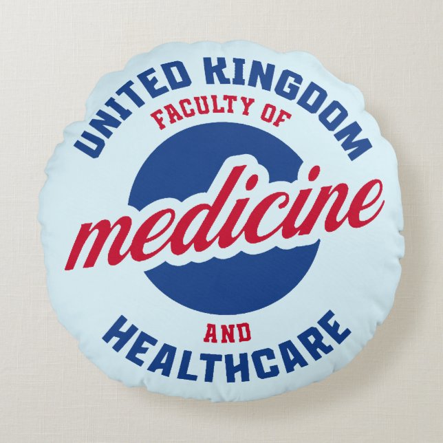 Storbritanniens Fakultet för medicin och hälsovård Rund Kudde (Framsidan)