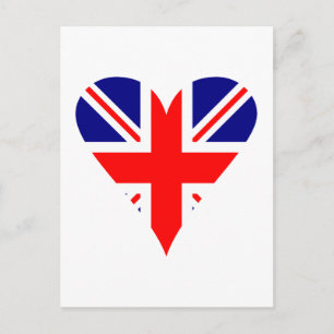 Storbritanniens flagga Hjärta Funkig Vykort