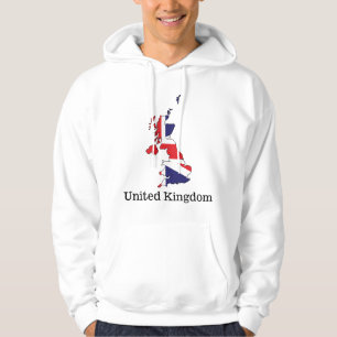 Storbritanniens flagga i kartdesign - souvenirer hoodie