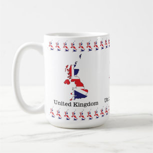 Storbritanniens flagga i kartdesign - souvenirer kaffemugg