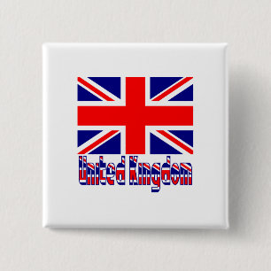 Storbritanniens flagga & ord knapp