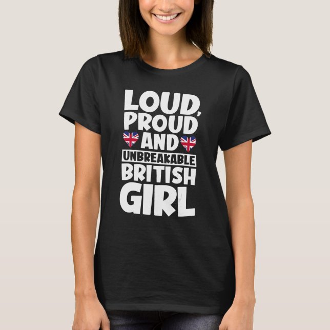 Storbritanniens flagga Stolta britter män & kvinno T Shirt (Framsida)