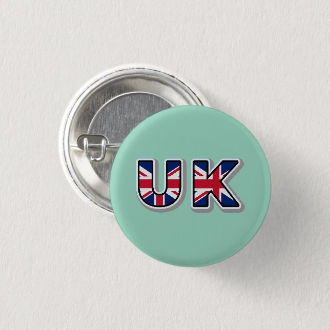 Storbritanniens flagga Union Jack brittisk stolthe Knapp (Framsida & baksida)