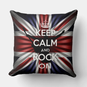 Storbritanniens flagga Union Jack och Keep calm an Kudde