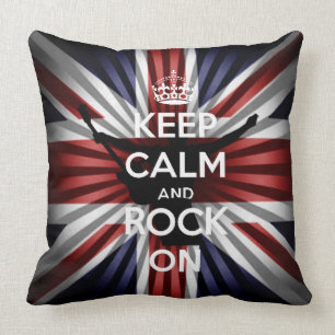 Storbritanniens flagga Union Jack och Keep calm an Kudde
