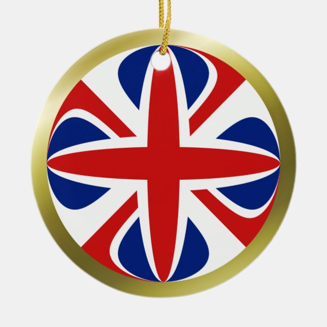 Storbritanniens flaggprydnad julgransprydnad keramik (Framsidan)