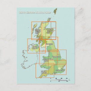 Storbritanniens flygkarta vykort