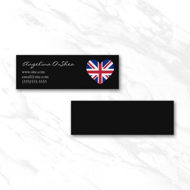 Storbritanniens hjärta mini visitkort (UK Heart Skinny Business Card)