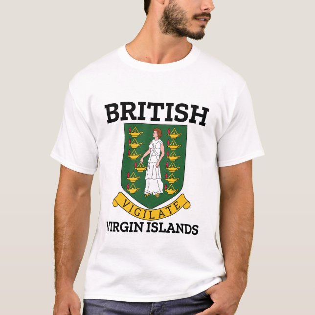 Storbritanniens Jungfruöars statsvapen T Shirt (Framsida)