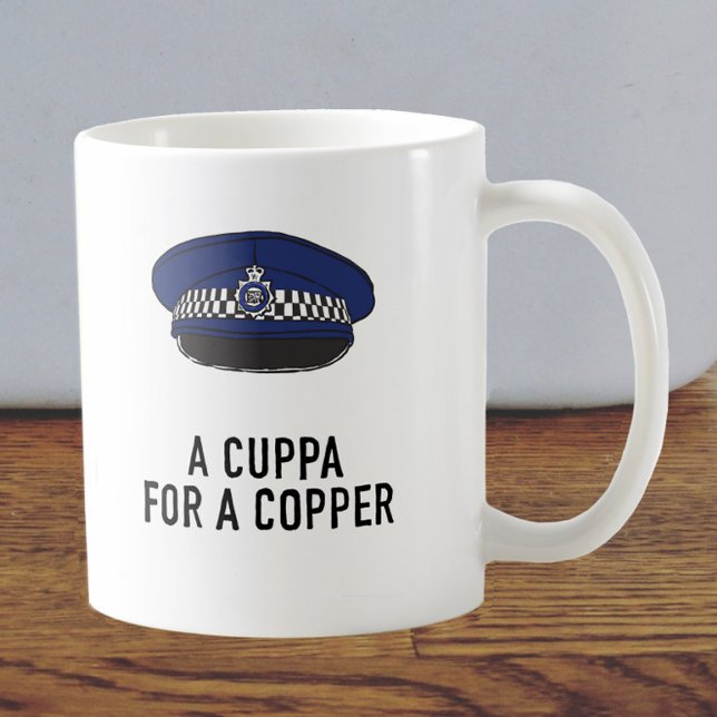 Storbritanniens polis med plat Cap - Cuppa för en  Kaffemugg (Skapare uppladdad)