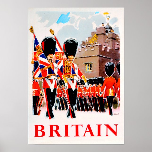 Storbritanniens Royal Guards vintage resor Poster (Framsidan)
