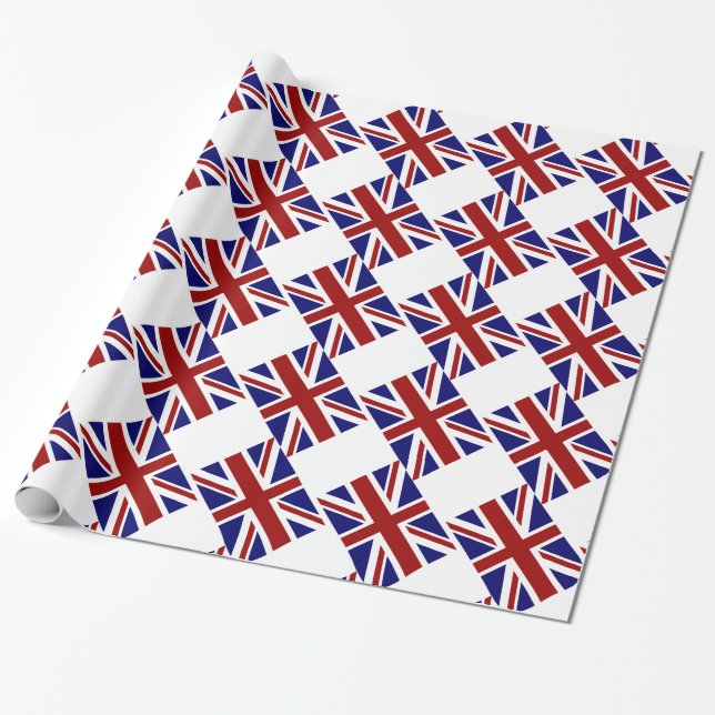 Storbritanniens Union Jack-flagga diagonalt Presentpapper (Utrullad)