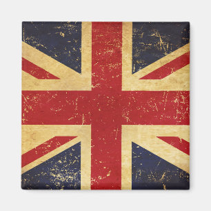 Storbritanniens Union Jack-flagga Vintage Grunge M Magnet