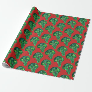 Storbroccoli röd grönt julafton presentfigursatt v presentpapper