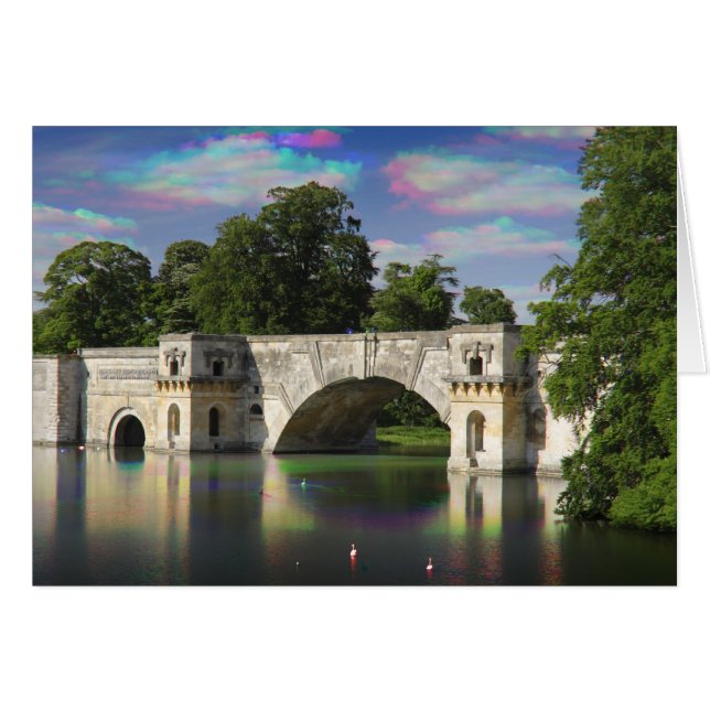 Storbron Tri Färg, Blenheim Palace Card Hälsningskort (Framsidan Horizontal)