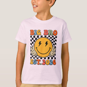 Storbror Est 2026 Retro Storbror Tillkännagivande T Shirt