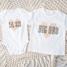 Storbror Rodnad Hjärtan Matchande Syskon Familj T Shirt