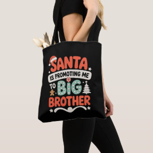 Storbror Santa Hatt Jul Tillkännagivande Xmas Tygkasse