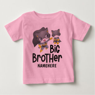 Storbror Superhjälte Katt Illustration Anpassat Na T Shirt