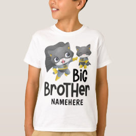 Storbror Superhjälte Katt Illustration Anpassat Na T Shirt