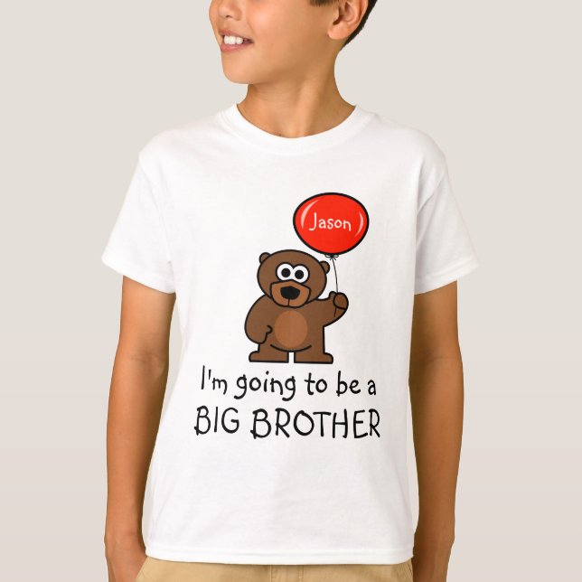 Storbror t-shirt för syskon | Leksaks nallebjörn (Framsida)