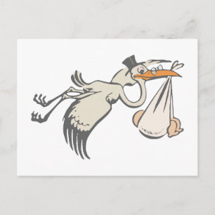 Storch Klapperstorch baby stork Vykort