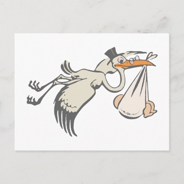 Storch Klapperstorch baby stork Vykort (Framsida)