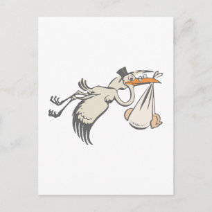 Storch Klapperstorch baby stork Vykort