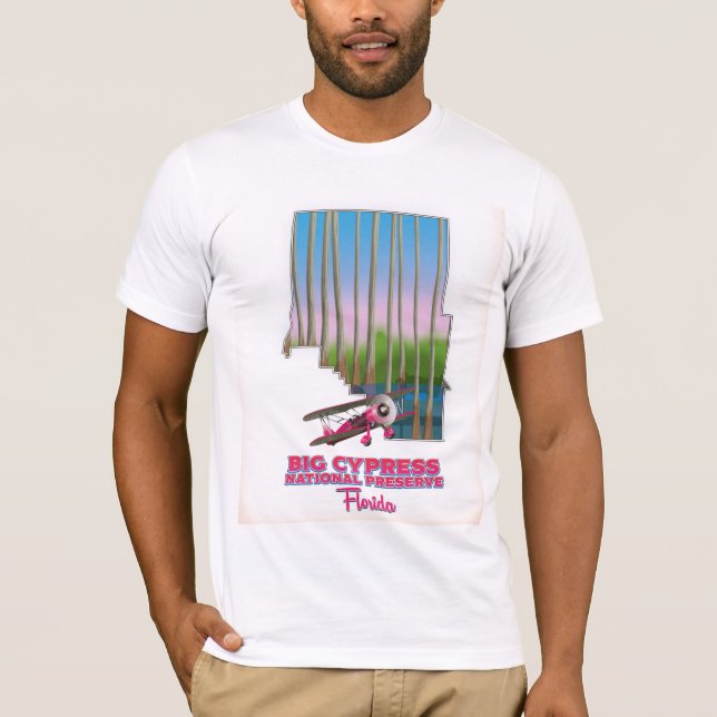 Storcypress nationalreservat Florida karta T Shirt (Framsida)
