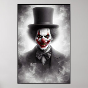 Störd Vintage Clown Med ett Onda Leende Poster