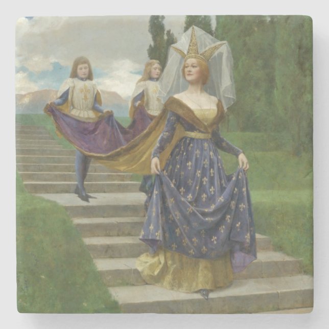 StorDam (medeltida aristatisk kvinna) Stenunderlägg (Framsidan)