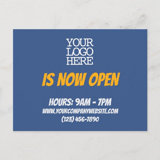 Store är nu öppet klientmeddelande vykort (Framsida)