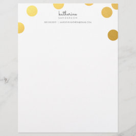 STORE CONFETTI SPOT modern fet guld foil grått Brevhuvud