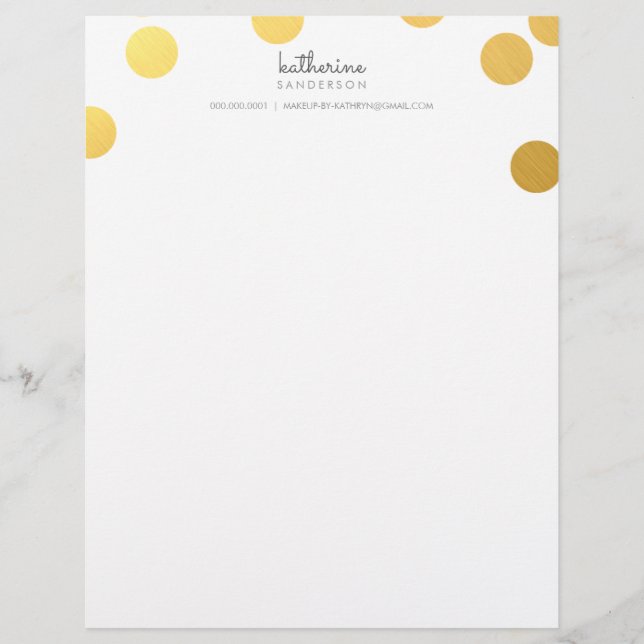 STORE CONFETTI SPOT modern fet guld foil grått Brevhuvud (Framsida)