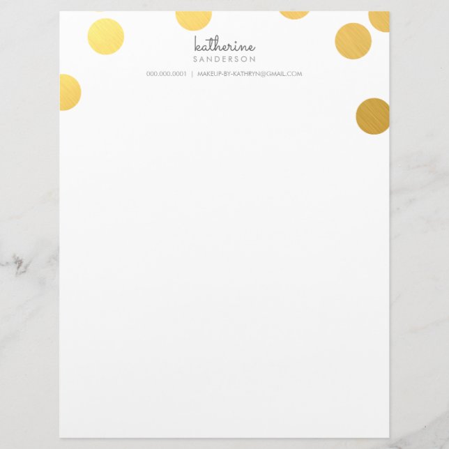 STORE CONFETTI SPOT modern fet guld foil grått Brevhuvud (Framsida)