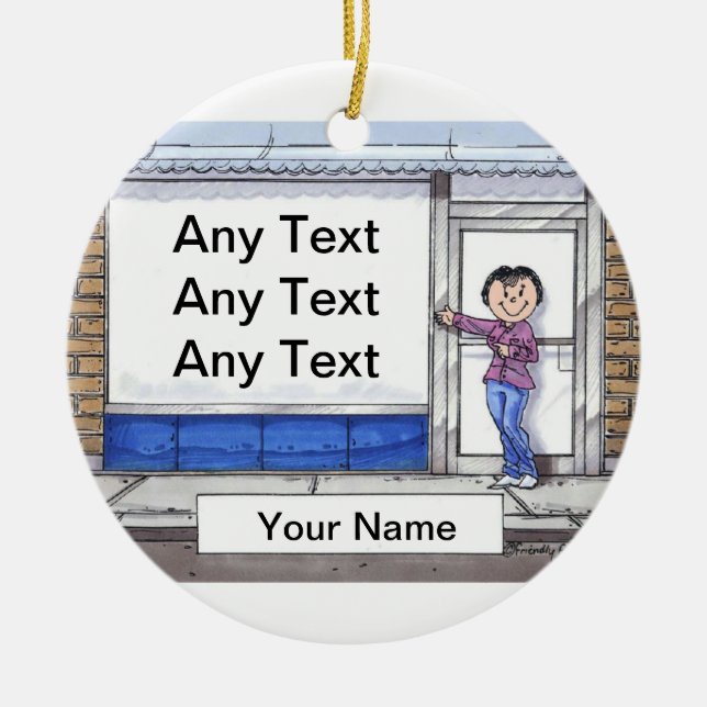 Store Front - Female Julgransprydnad Keramik (Framsidan)