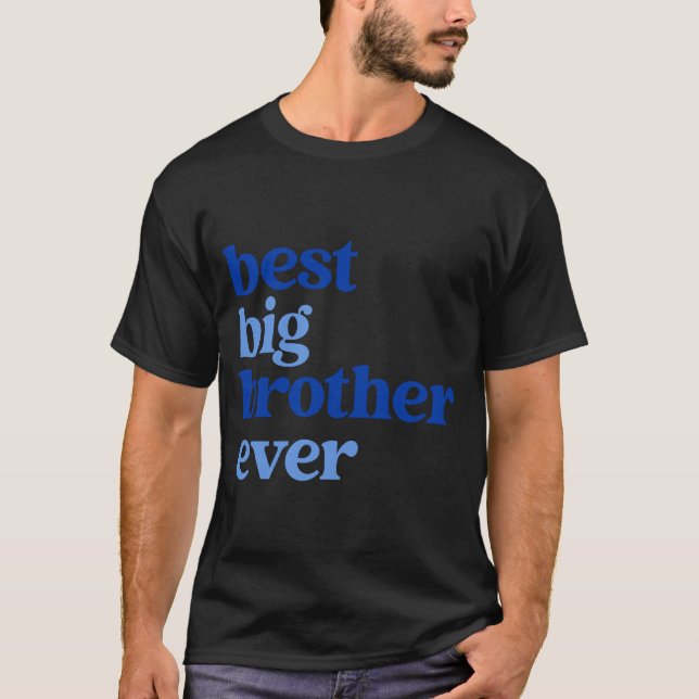 Storebror Alltid Grå Med Blå Text Pojkar _2  T Shirt (Framsida)