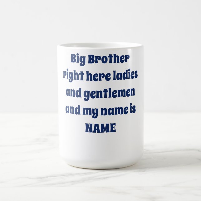 Storebror Anpassat Namn – Fet Familj Design Kaffemugg (Center)