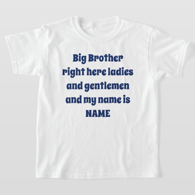 Storebror Anpassat Namn – Fet Familj Design T Shirt (Laydown)